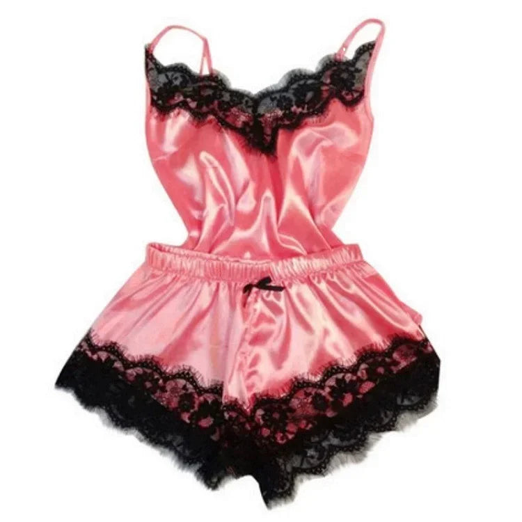 Conjunto de Lingerie Sexy com Bordado Floral