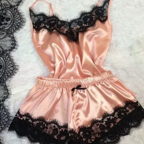 Conjunto de Lingerie Sexy com Bordado Floral