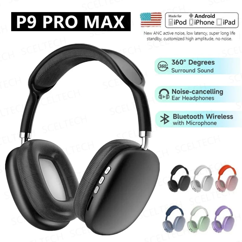 NOVO P9 Pro Max Air – Fones de Ouvido Sem Fio Bluetooth com Cancelamento de Ruído!