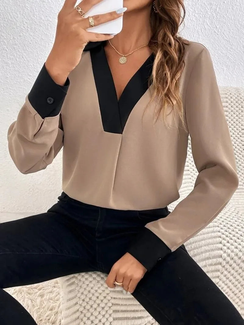 Camisa feminina manga longa - Elegância e Sofisticação Para o Seu Dia a Dia!